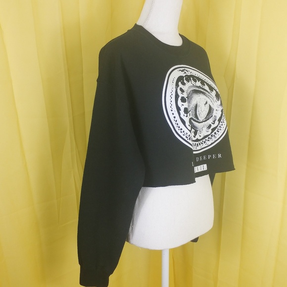 Civil Regime Graphic Print Cropped Sweatshirt M - Picture 3 of 8